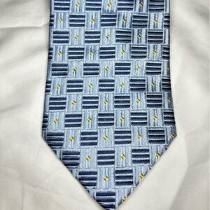 Pronto Uomo Blue and Yellow Patterned Tie